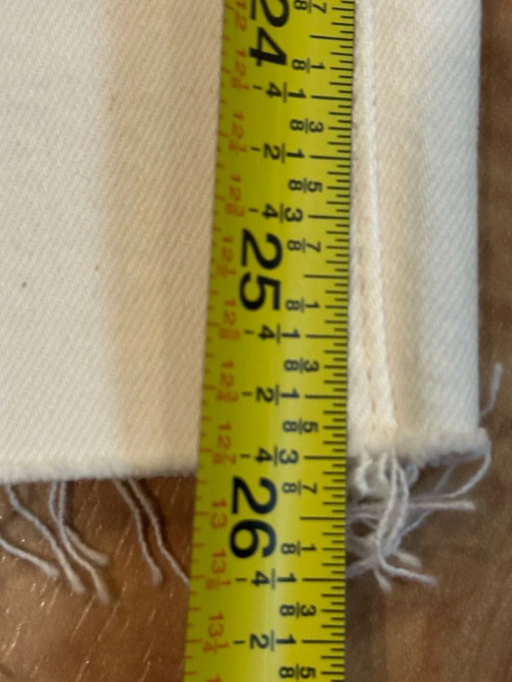 The Perfect Vintage Wide-Leg Crop Jeans Ivory Raw Hem Size 25 NWT